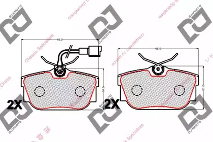 Комплект тормозных колодок, дисковый тормоз DJ PARTS купить